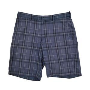 2/$20 Navy Blue & Black Plaid Pattern Shorts Pants Size: 34